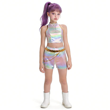 KPop Rumi Costume Shinny PU Leather "What It Sound Like" Rumi Cosplay Outfit