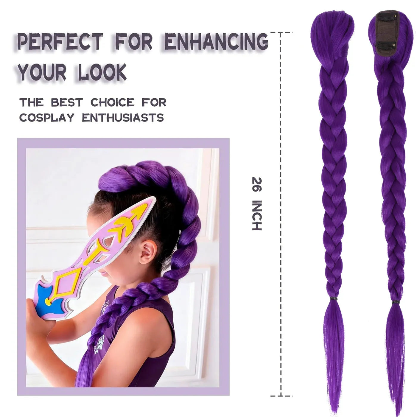 KPop Rumi Wig for Child or Adult Purple Rumi Hair Cosplay Costume Accessory