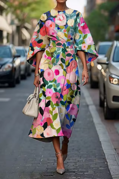 Moxlan | Elegant Floral  Dress