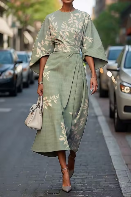 Moxlan | Elegant Floral  Dress