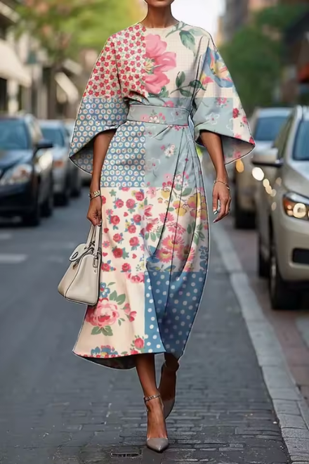 Moxlan | Elegant Floral  Dress