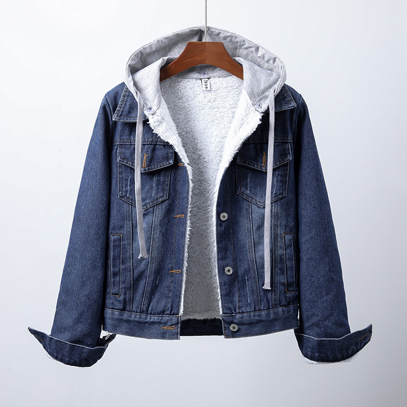 Tamsin | Hooded Sherpa-Lined Denim Jacket