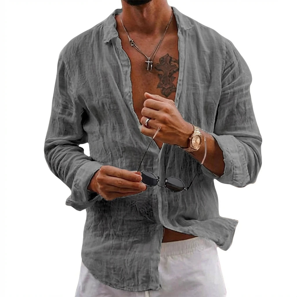 Men's 100% European Linen Shirt | Soft Relaxed Fit Summer Top 11