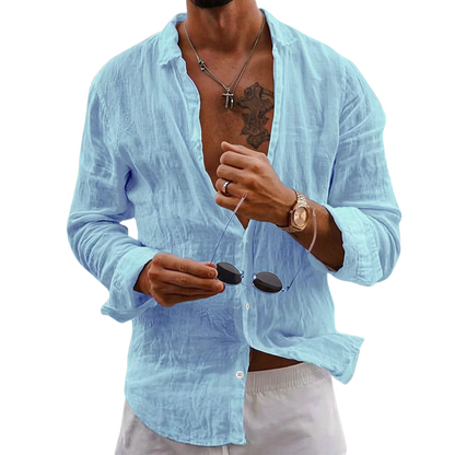 Men's 100% European Linen Shirt | Soft Relaxed Fit Summer Top 3