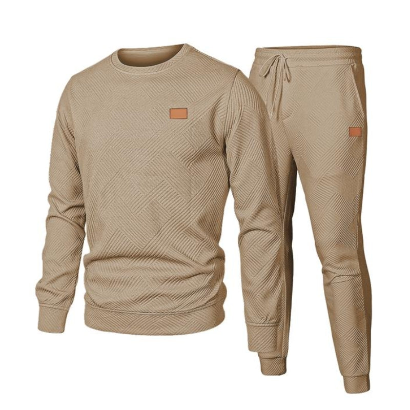 Men's Jacquard Sweatsuit Set | Comfortable Casual Tracksuit for All-Day Wear 4