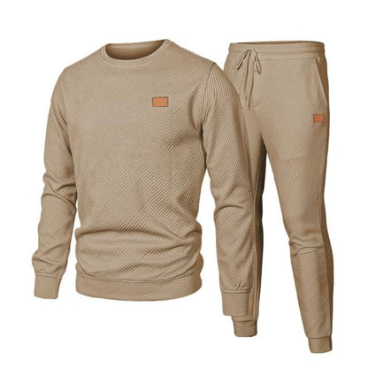 Men's Jacquard Sweatsuit Set | Comfortable Casual Tracksuit for All-Day Wear 4