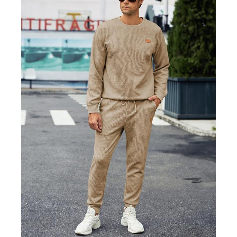 Men's Jacquard Sweatsuit Set | Comfortable Casual Tracksuit for All-Day Wear 5