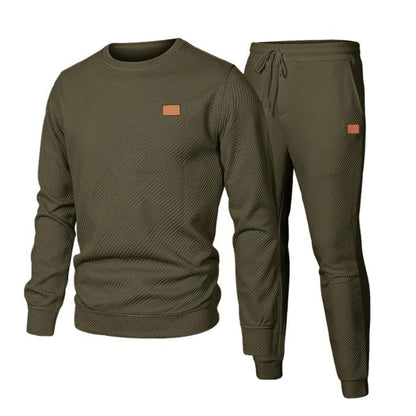 Men's Jacquard Sweatsuit Set | Comfortable Casual Tracksuit for All-Day Wear 6