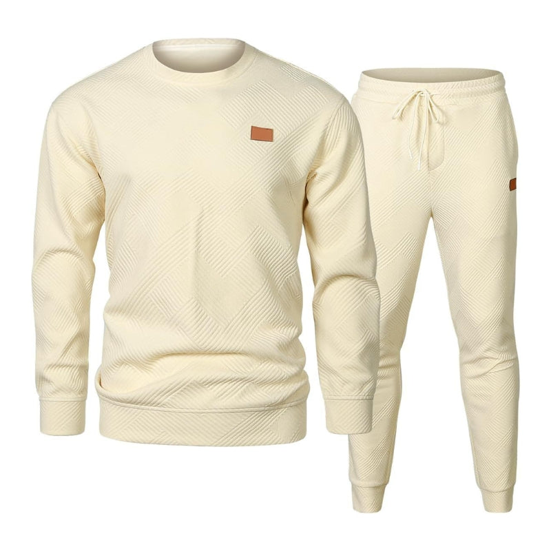 Men's Jacquard Sweatsuit Set | Comfortable Casual Tracksuit for All-Day Wear 8