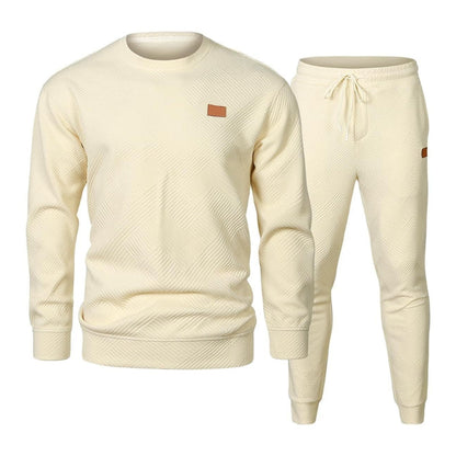 Men's Jacquard Sweatsuit Set | Comfortable Casual Tracksuit for All-Day Wear 8