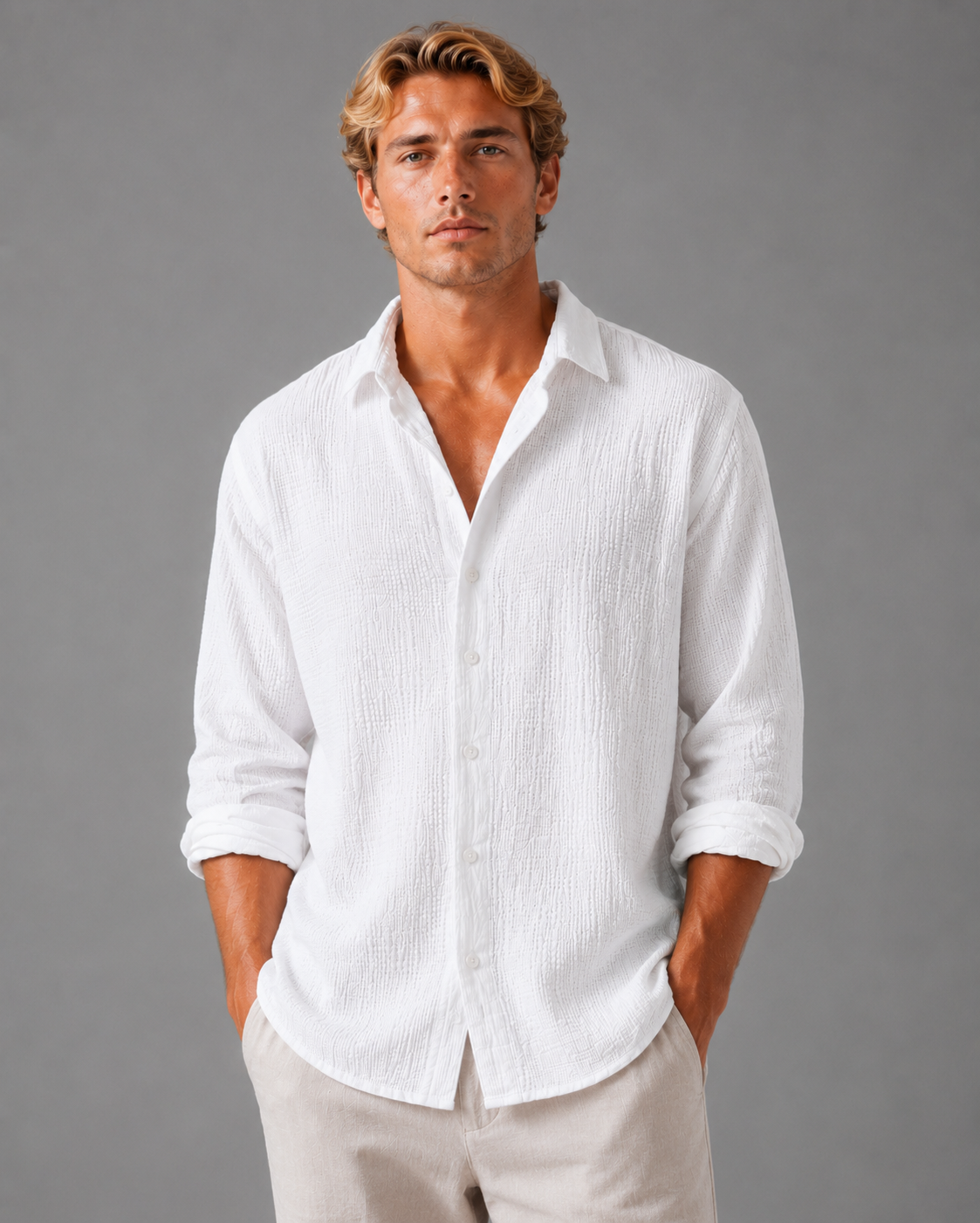 Emile | Men's Linen Button-Up Shirt