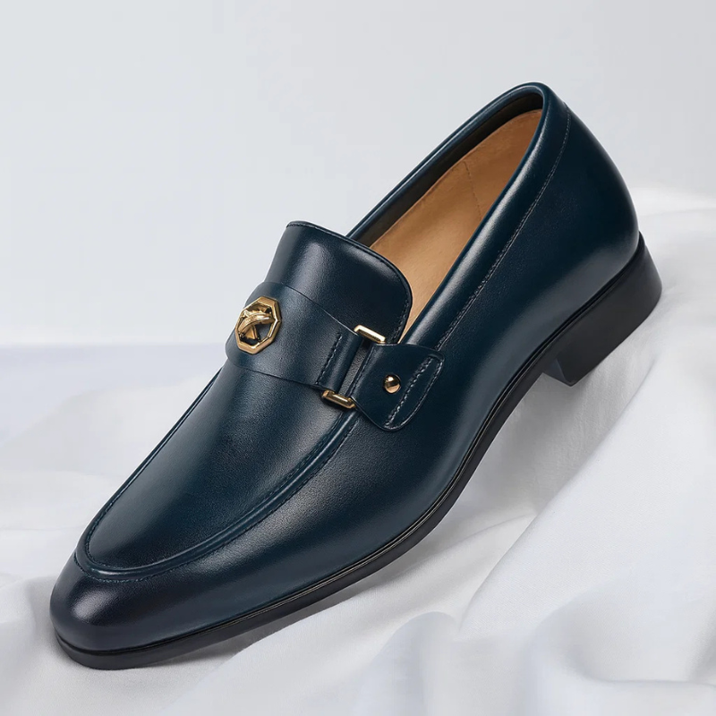 Men's Premium Italian Leather Penny Loafers | Elegant Comfortable Brown Dress Shoes 0