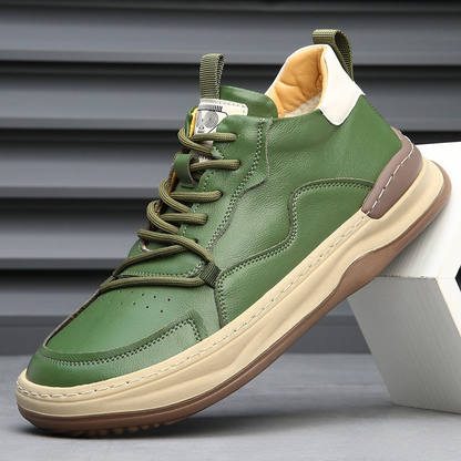 Men's Premium Italian Leather Trainers | Comfortable Stylish Sneakers 0