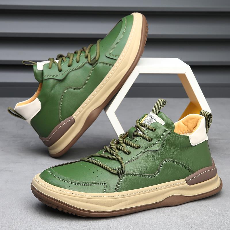 Men's Premium Italian Leather Trainers | Comfortable Stylish Sneakers 7