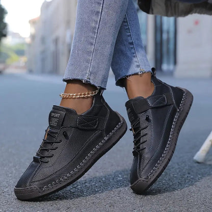 Men's Premium Leather Orthopedic Sneakers | Comfortable Wide Fit All-Season Shoes 0