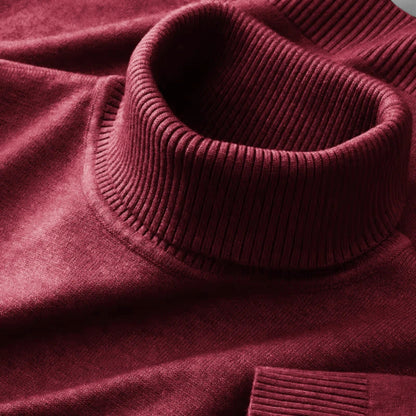 Men's Premium Wool Blend Turtleneck Sweater | Classic Comfortable Autumn Knitwear 0