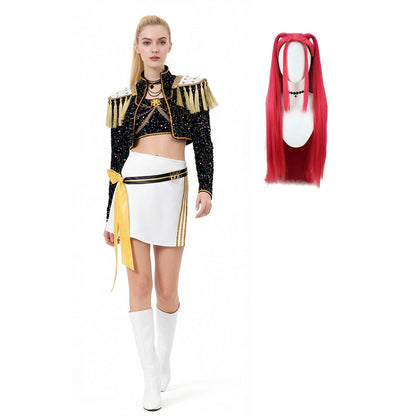 Kids & Adult KPop Mira Costume Sequined Golden Stage Outfit Full Set Halloween Cosplay Costume