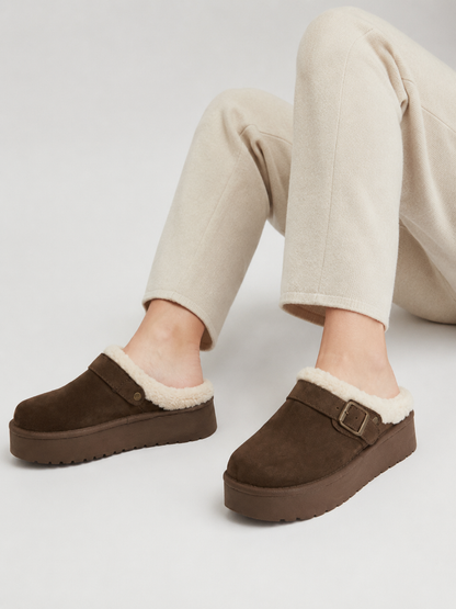 Elina | Lined Buckle Platform Clogs