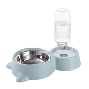 2-in-1 Pet Dog and Cat Bowl Feeder and Automatic Water Dispenser