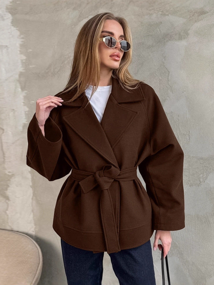 Elodie | Belted Wool Blend Wrap Coat