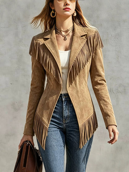 Dakota | Faux Suede Fringe Western Jacket