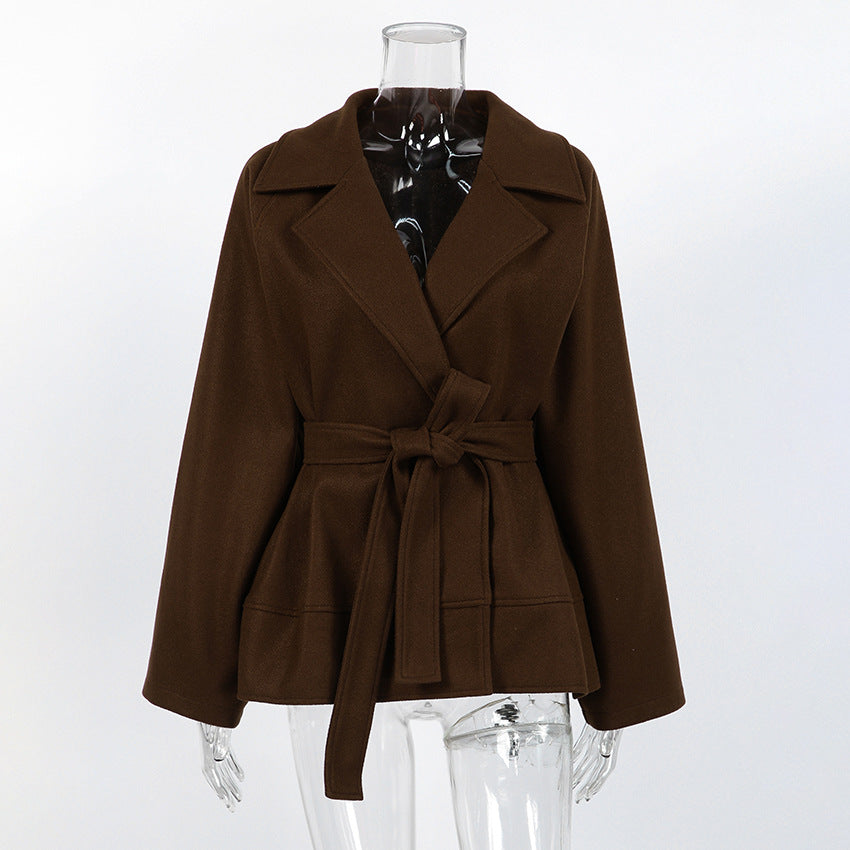 Elodie | Belted Wool Blend Wrap Coat