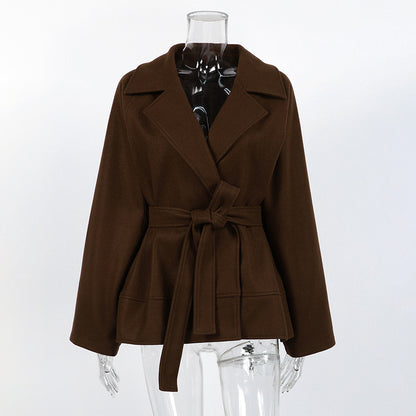 Elodie | Belted Wool Blend Wrap Coat