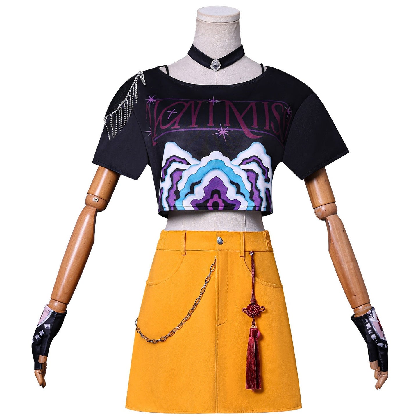 Kids & Adult KPop Mira Costume Fashion Stage Performance Outfit Mira Cosplay Top Skirt and Accessories