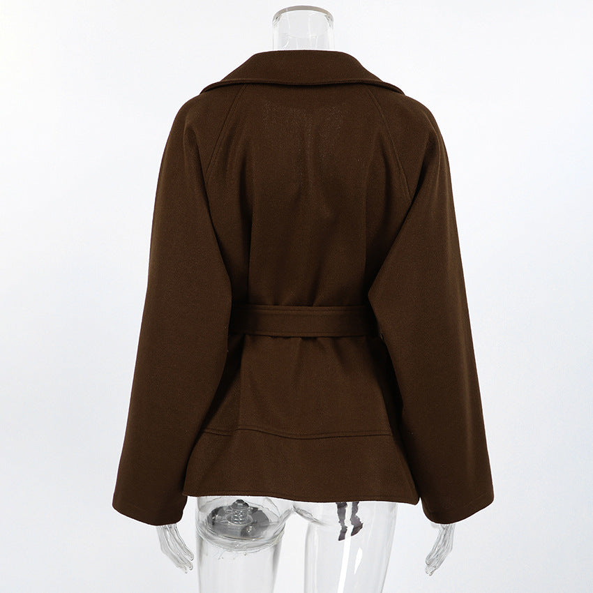 Elodie | Belted Wool Blend Wrap Coat
