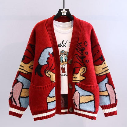 Suki | Women's Oversized Cartoon Knit Cardigan
