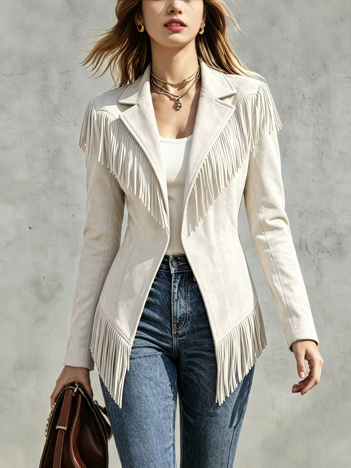 Dakota | Faux Suede Fringe Western Jacket