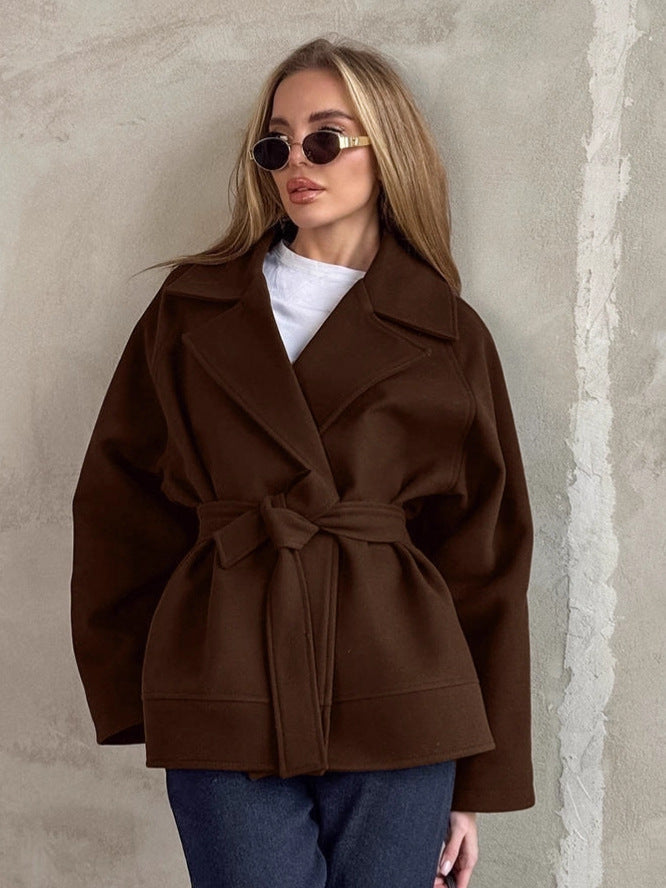 Elodie | Belted Wool Blend Wrap Coat