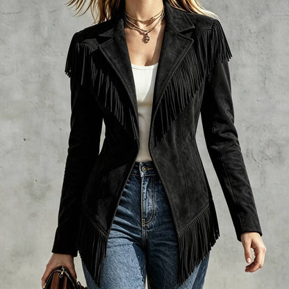 Dakota | Faux Suede Fringe Western Jacket