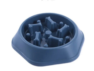 Pet Slow Feeder Bowl - Bone Pattern Designed Cat & Dog Slow Feeder Bowl Anti-Gulping Food Plate