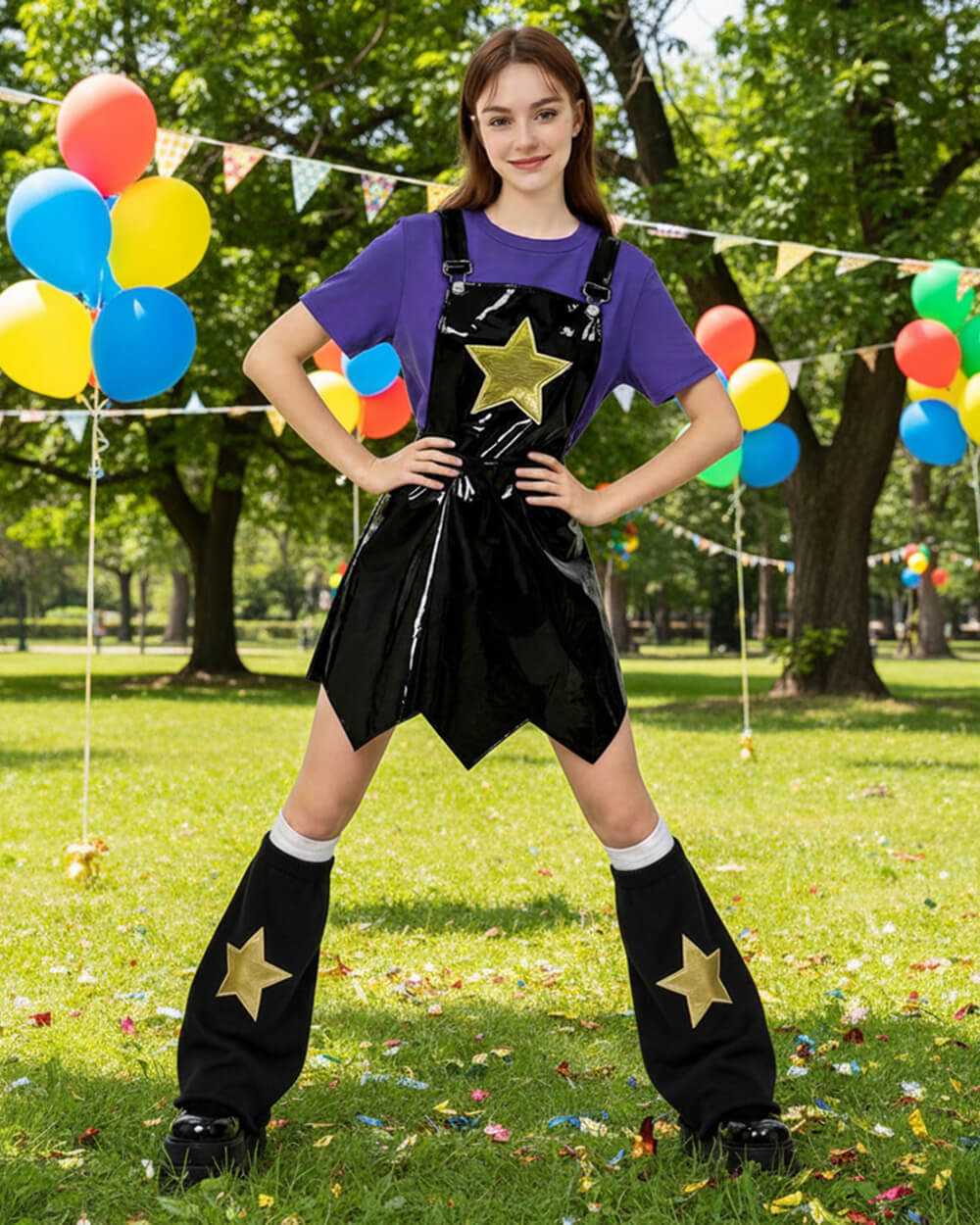 Deluxe Lily Love Braids PU Leather Costume Poppy Playtime Authentic 3-Piece Outfit for Kids and Adult