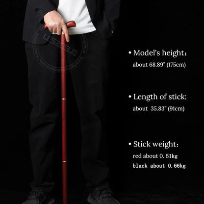 Luxury Red and Black Bird-Shaped Handle Walking Stick – African Wood Design