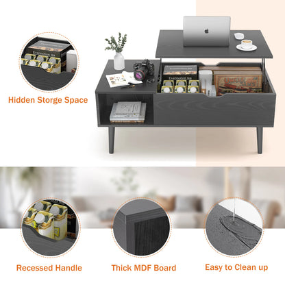 Dumos Modern Lifting Coffee Table with Hidden Storage