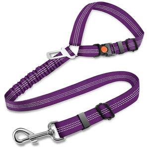 Dog Car Belt with 3-in-1 Design with Built-in Leash