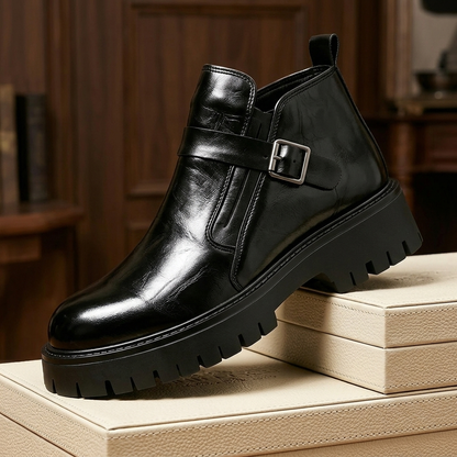 Hudson | Men's Burnished Leather Buckle Boots