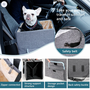 Dog Car Seat Pet Travel Car Booster Seat with Safety Belt