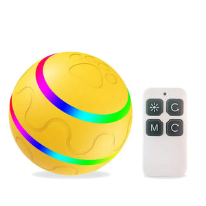 Smart Electric Dog Toy Ball with LED Flashing Light - Rechargeable Remote-Controlled Interactive Chew Ball Toy