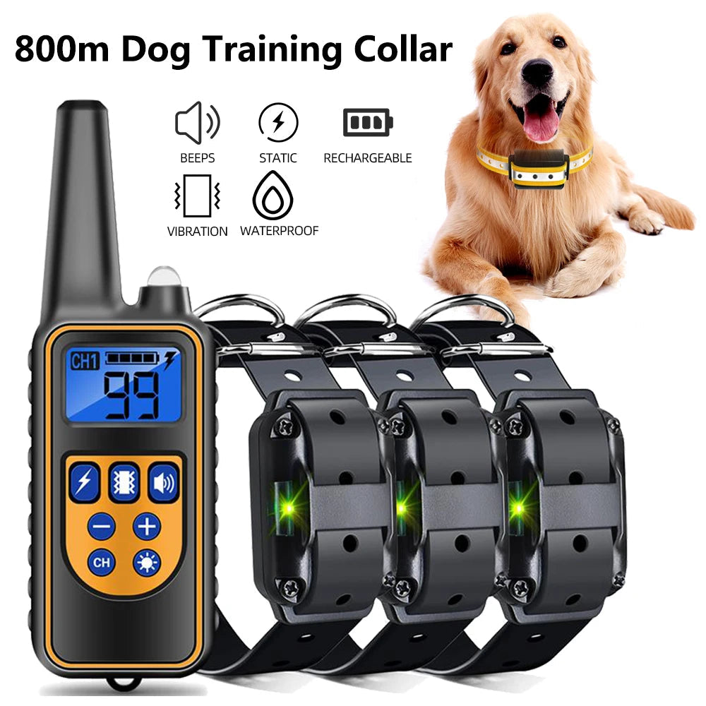 800m Digital Dog Training Collar - Waterproof Rechargeable Pet Training Collar with Remote Control