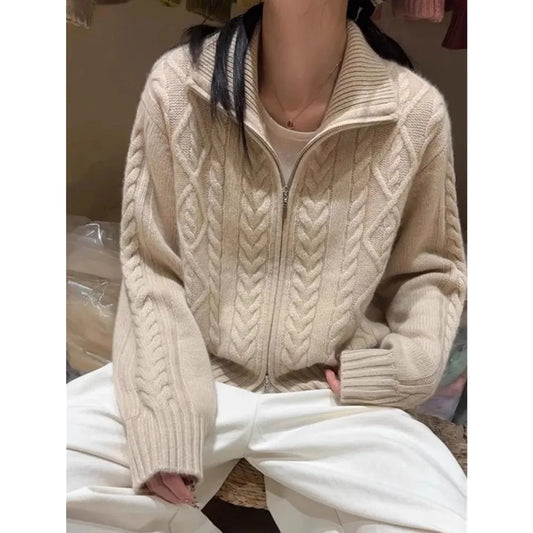 Thea | Women's High-Neck Longline Cardigan