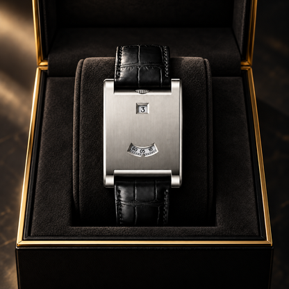 Luciano | Jumping-Hour Croc Leather Watch