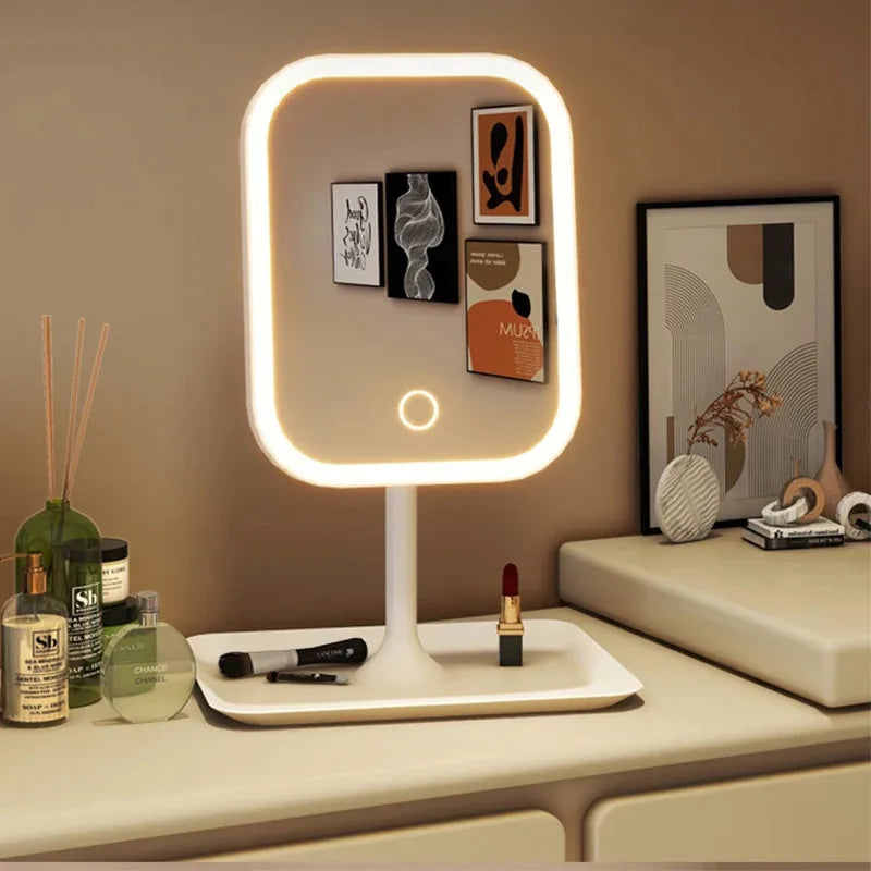 Stylish LED Vanity Mirror with Touch Control & 3 Light Colors for Flawless Makeup 0