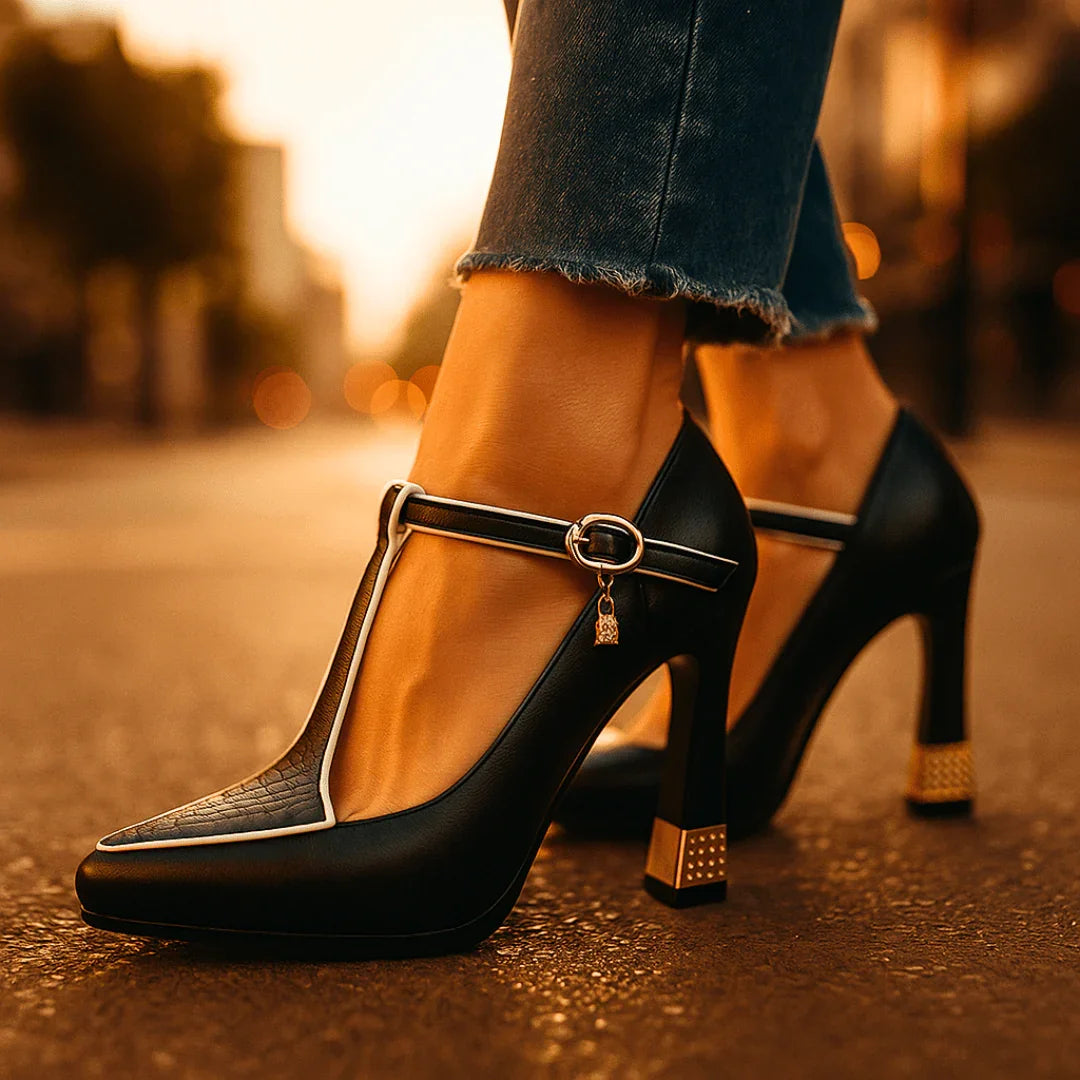 Delphine | Women's T-Strap Block Heels