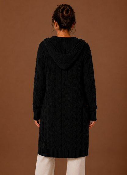 Wilder | Hooded Cable Knit Cardigan