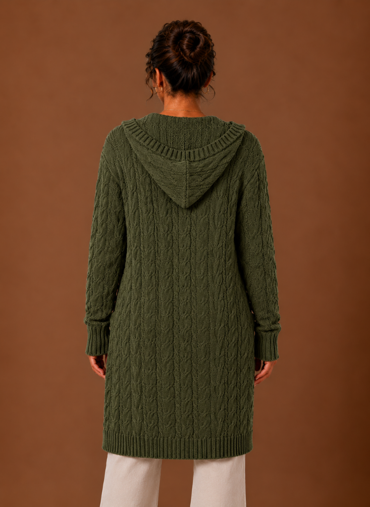 Wilder | Hooded Cable Knit Cardigan