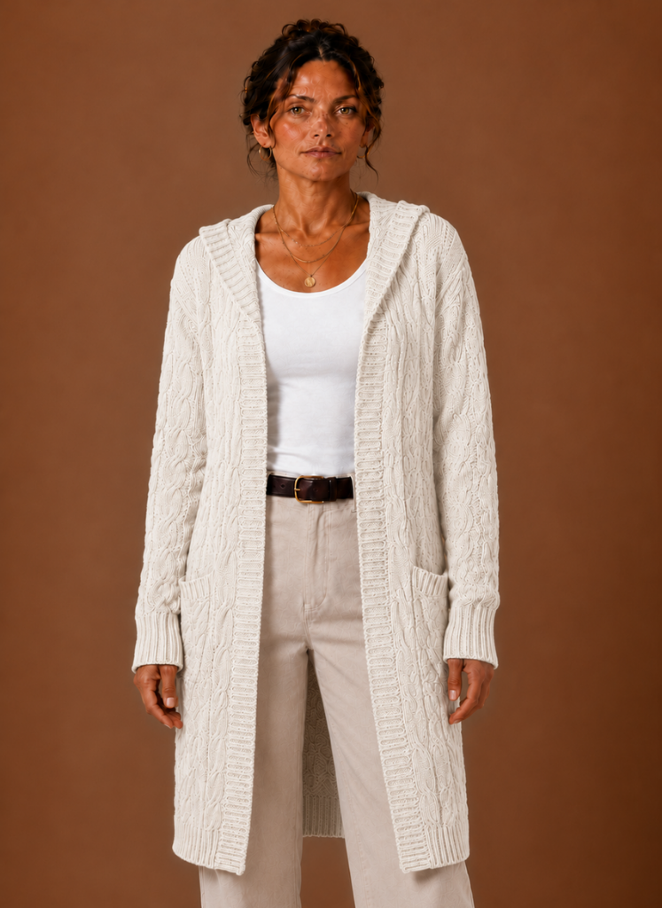 Wilder | Hooded Cable Knit Cardigan