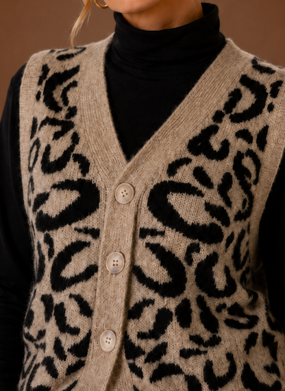 Marguerite | Leopard Sweater Vest